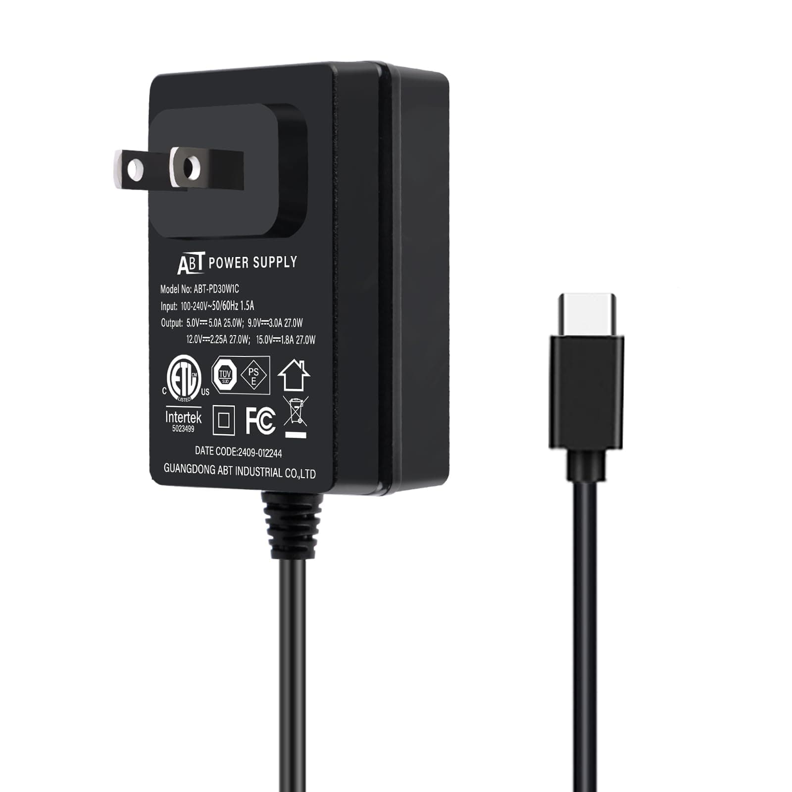 GeeekPi 27W Power Supply for Raspberry Pi 5, PD Adapter USB C Power Adapter for Raspberry Pi 5 16GB/8GB/4GB/2GB