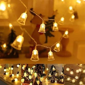 XERGY Plastic Bell String Fairy 20 Led Lights Outdoor and Indoor for Home Decoration Light, Diwali Lights & Christmas,Party (Warm White,Corded Electric), 3 Meters