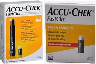 Accu FASTCLIX 200 PLUS 4 LANCETS + Chek FastClix Lancing Device (Finger Pricker)