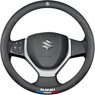 Car Steering Wheel Cover for Suzuki Jimny 5 Doors 2023-2025, Anti-Slip Steering Wheel Protector Breathable Leather Car Interior Accessories,C