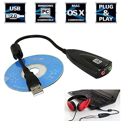 COSEAN USB 2.0 Virtual 7.1 Channel Audio 3D Sound Card Adapter With Cable line for Notebook