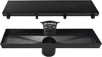 Neodrain 12-Inch Linear Shower Drain- with 2-in-1 Flat & Tile Insert Cover, 304 Stainless Steel Rectangle Shower Floor Drain,Floor Shower Drain,Shiny Black