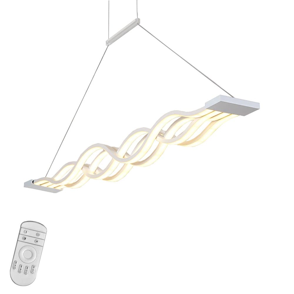 60 W LED Dimmable Modern Pendant Light Height Adjustable Acrylic Chandelier Curve Pendant Lamp Dining Table Creative Ceiling Lamp for Dining Room Kitchen Living Room Bedroom Hallway [Energy Class A++]