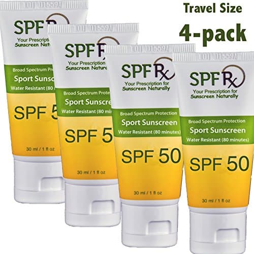 SPF 50 Sport Sunscreen – High Performance Water Resistant Sunscreen - Broad Spectrum UVA & UVB Long Lasting Protection - State of the Art Sunscreen Technology for Face & Body (1 oz- 4 pack)
