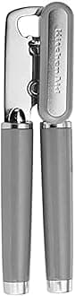 KitchenAid Classic Multifunction Can Opener and Bottle Opener Easy to Use, Razor Sharp Stainless Steel Cutting Wheel, Soft Ergonomic Handles, Gray