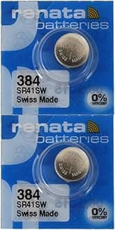 384 SR41SW Batteries - 1.55V Silver Oxide 384 Watch Battery (2 Count)