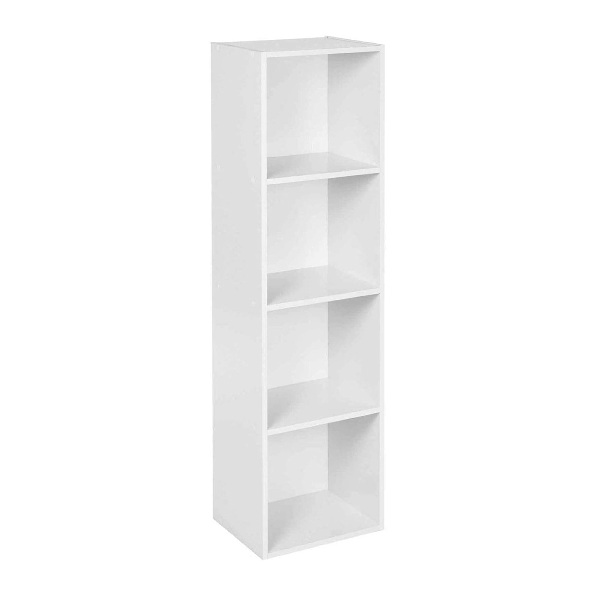 Albert AustinBook Shelf Cube Storage 1-2-3-4 Tier Cube Bookcase, Shelving Unit Display, Storage Unit for Office, Living Room Decor (White, 4 Tier)