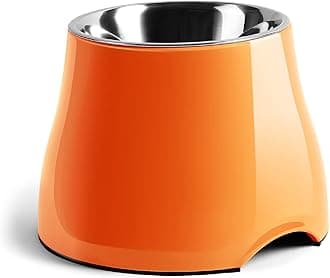 yoken Elevated Dog Bowls, [Prevention of Vertebrae Disease] [Super Non-Slip] Dog Bowl with Stainless Steel Bowl, High Capacity Dog Food Bowls, Colorful Raised Dog Bowls for Medium/Small Size Dogs, Sunshine Orange
