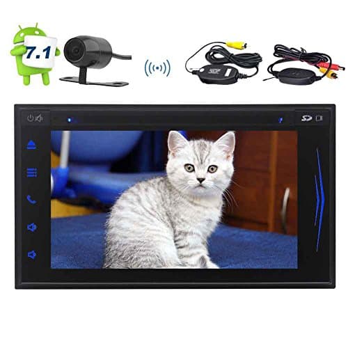Wireless Backup Camera Included! Double Din Android 7.1 Car Stereo with Octa Core 6.2'' HD Touch Screen Car DVD Player GPS Navigation Auto Radio with 2GB RAM Support Bluetooth/WiFi/Mirrorlink/CAM-in