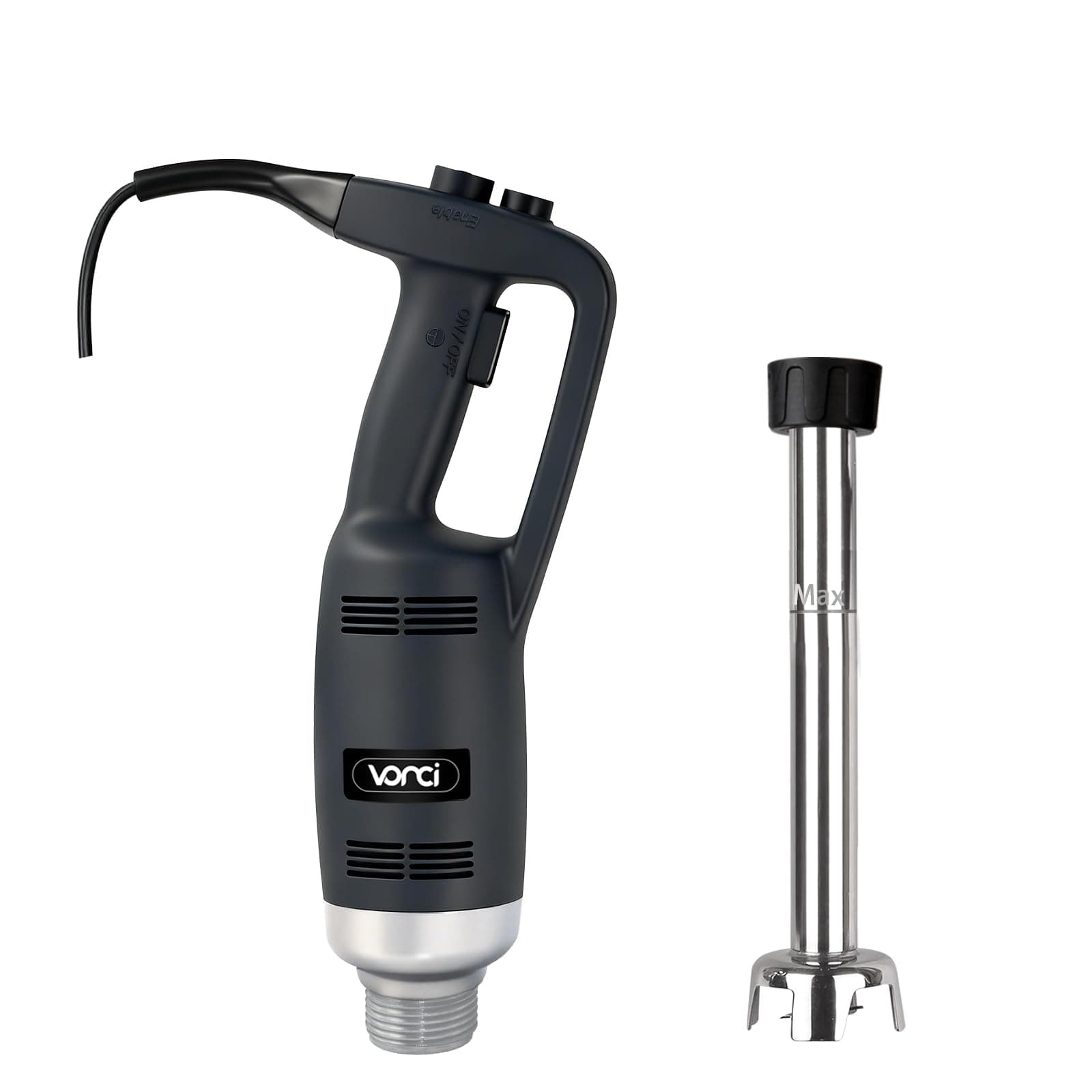 350W Commercial Immersion Blender, Light Duty Hand Blender, Variable Speed 6000-20000RPM, 12" Detachable Shaft.