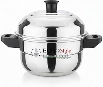EURO style Premium Stainless Steel Idli, Idiyappam & Dhokla Steamer(2Idli plates(6 idlis) +1 Steamer) for Flawless Fluffy Idlis - 1.5L capacity - 3Years warranty (Stainless Steel) - Royal 6 Deluxe