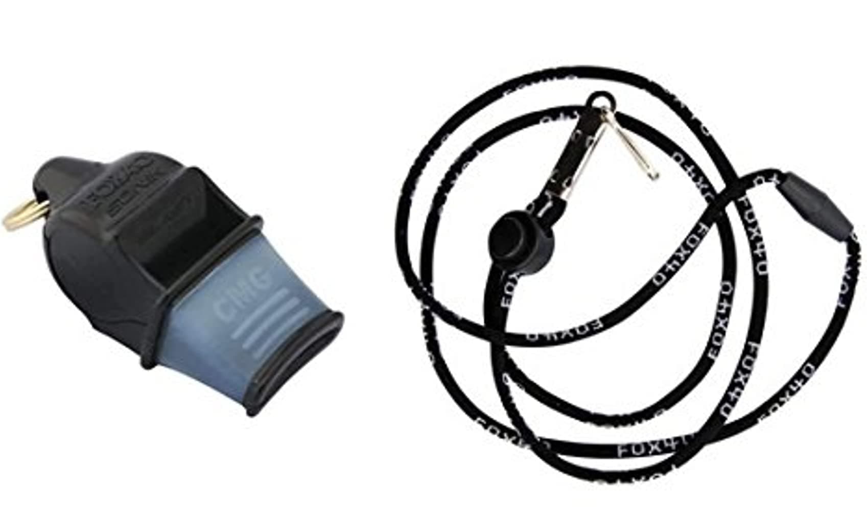 Sonik Blast CMG Whistle with Lanyard, Black