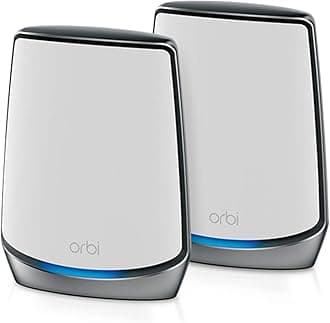 NETGEAR Orbi Whole Home Tri-Band WiFi 6 Mesh Network System (RBK852) – Router with 1 Satellite Extender -Security Features - Coverage Up to 5,000 sq. ft., 100 Devices - AX6000 (Up to 6Gbps)