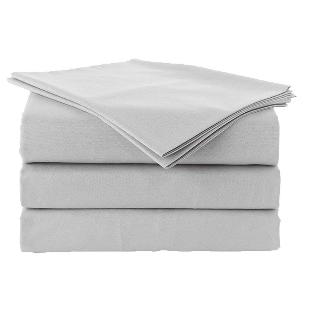 RV Queen Sheets 60 x 80 Inches Light Grey Solid 4 PCs RV Sheet Set 8 Inches Deep for RV Mattress Ultra Soft Natural 100% Cotton 600-Thread-Count Stronger Durable RV Sheet Set
