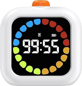 EooCoo Digital Visual Timer,99 Minutes Digital Kitchen Timers Rechargeable with 3 Modes,LCD Colorful Screen Backlight Countdown Rotation for Kids＆Adults,Time Management Tool for Cooking,School,Office
