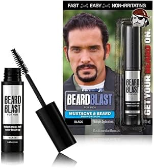 By Blackbeard for Men - Black Brush-On Hair Touchup Color Stick 12ml for Beard, Mustache, and Sideburns - Quick & Easy Temporary Grey Coverage, Long-Lasting