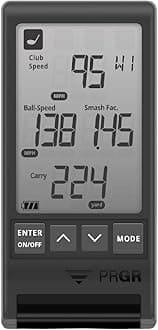 PRGR HS 130-A Portable Golf Launch Monitor | Doppler Radar Measures Club & Ball Speed, Smash Factor, Total & Carry Distance | Tracks Swing Speed Training Aids