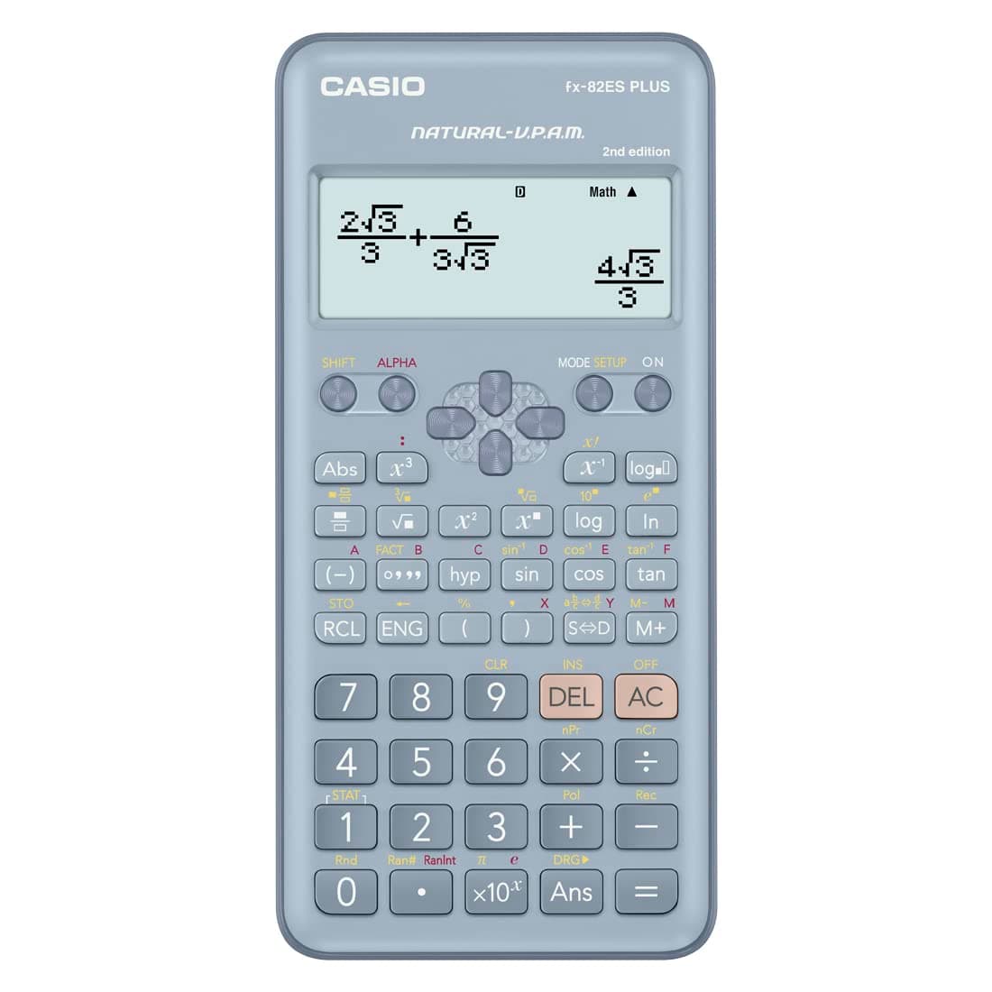 Casio Standard Scientific Calculators Non Programmable 10 + 2 digits 252 Functions Blue Color FX-82ESPLUS-2BUWDT