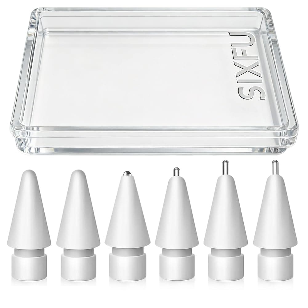 SIXFU Upgraded Tips for Apple Pencil, Mix Replacement Pencil Tips for Apple Pencil 2nd/ 1st Gen/USB-C/Pencil Pro Tips(6 PCS)