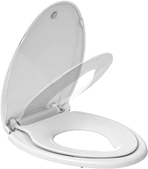 Toilet Seat, Elongated Toilet Seat with Toddler Seat Built in, Potty Training Toilet Seat Elongated Fits Both Adult and Child, with Slow Close and Magnets- Elongated