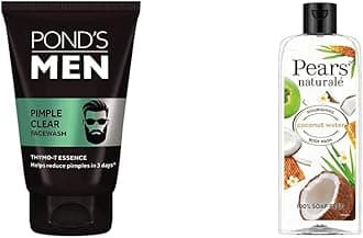 Pond's Men Pimple Clear Facewash, 100 g & Pears Naturale Nourishing Coconut Water Bodywash, 250 ml
