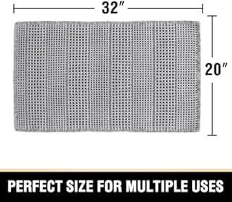 H.VERSAILTEX Upgraded Waffle Bath Mat Super Absorbent Non Slip Bath Rugs for Beside Tub, 20" x 32", Dove