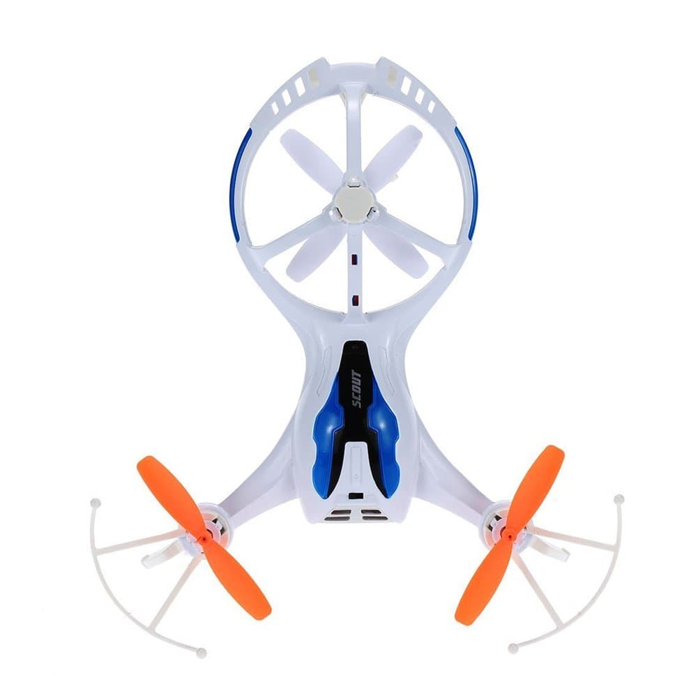 JoyValley Triangular UFO Spacecraft 4CH 6 Axis Gyro RC Quadcopter with Automatic Cruise 3D Flips White