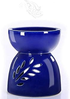 ToiM Vase Shaped Ceramic Hollowing Floral Aroma Lamp Candle Warmers Fragrance Warmer Oil Diffuser Essential Oil Lamp Aromatherapy Furnace Incense Burner Wax Melt Warmer Aroma Burner (Dark)