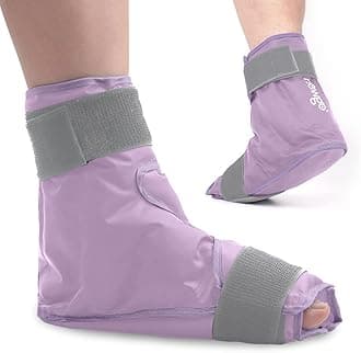 NEWGO Ice Pack Ankle Foot Ice Pack Wrap for Plantar Fasciitis, Reusable Gel Foot Cold Pack Hot Cold Therapy Foot Ice Wrap for Achilles Tendonitis, Swelling, Sprained Ankles and Heels - Purple