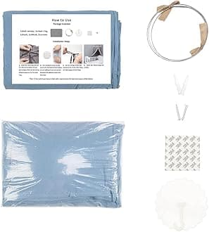 MAMERIA Kids Bed Canopy with Frills Cotton Hanging Tent Curtain Net for Reading Nook Hideaway Bedding Play Room Decor(Blue)