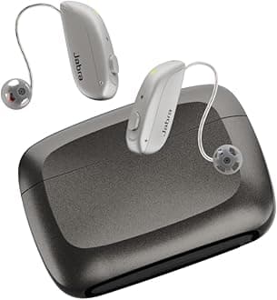 Jabra Enhance Select 500 Clinic-Quality OTC Hearing Aids, Audiology Services Included, Bluetooth Streaming for Calls, Music, Media (iOS/Android), 3-Year Warranty, Nearly Invisible, Silver