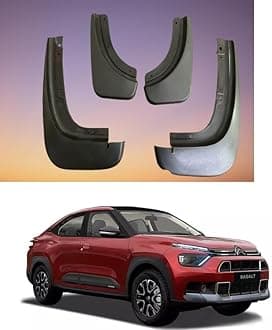 SureStrive Heavy Quality PVC Cup Type Mud Flaps Splash Guards/Mud GuardsFront & Rear Mudflap for Citroen Basalt 2024 Onwards Set of 4.pcs