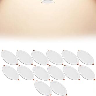 12W LED Recessed Ceiling Spotlights, 4000K Neutral White Ultra Slim Panel Light, Cut Φ110-130mm, AC110-240V Round Downlights for Living Room Office, 14 Pack