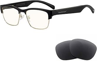 Bluetooth Audio Smart Glasses, Blue Light Glasses for Women Men, Open Ear Sound with Microphone & Speakers, Blue Light Filtering & Polarized Sunglasses Lenses, Voice Assistant (Gold)