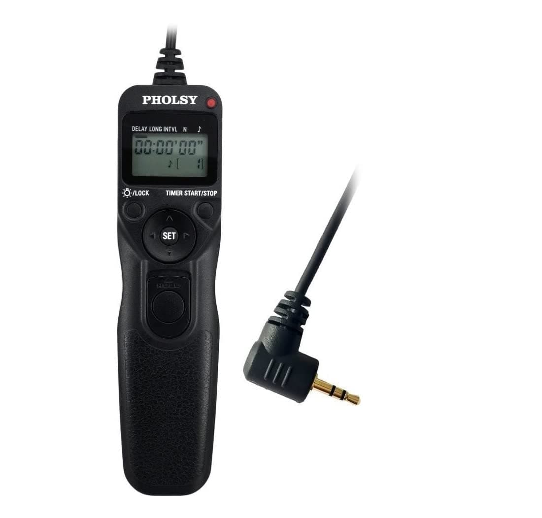 PHOLSY C6 Timer Remote Control with Intervalometer Compatible with Canon R10 R6 R8 90D 250D 200D 850D SX50HS; for Olympus E-M1X E-M1-II E-M1-III E-M5-III; for Fuji GFX100 GFX50R XT3 XT4 XT5 XT30