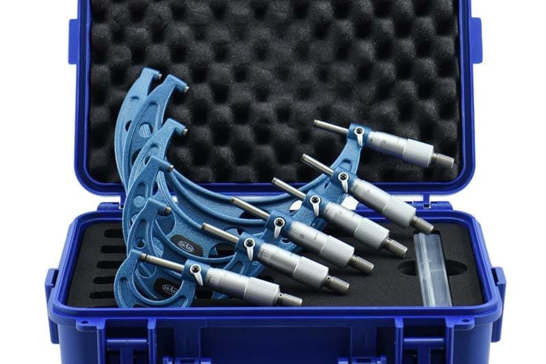 0-6" Premium Outside Micrometer 0.0001" Precision Solid Metal Frame Carbide Tip 6 pcs Set 303-2653N R
