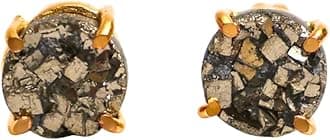 Gempires Natural Raw Gemstone Stud Earrings for Women | Handmade Raw Crystal Prong Setting Earrings | Hypoallergenic Gold Plated Minimal Studs | Unique Gift Jewelry for Her (Multiple Gemstone Options)