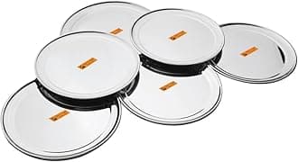 Shri & Sam Stainless Steel High Grade Shagun Dinner Plates (6 Pieces)