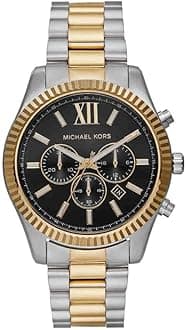 Michael Kors Lexington Watch for Men, 44mm Quartz Chronograph Movement with Stainless Steel Strap