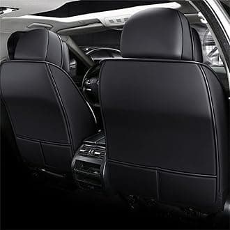 Ruberpig Luxury 5-Seat Car Seat Covers Fit for Encore GX Full Set Cushion Leather Front Rear Seat Protectors Non-Slip Waterproof Durable Vehicle Seat Covers with Headrest(Black White)