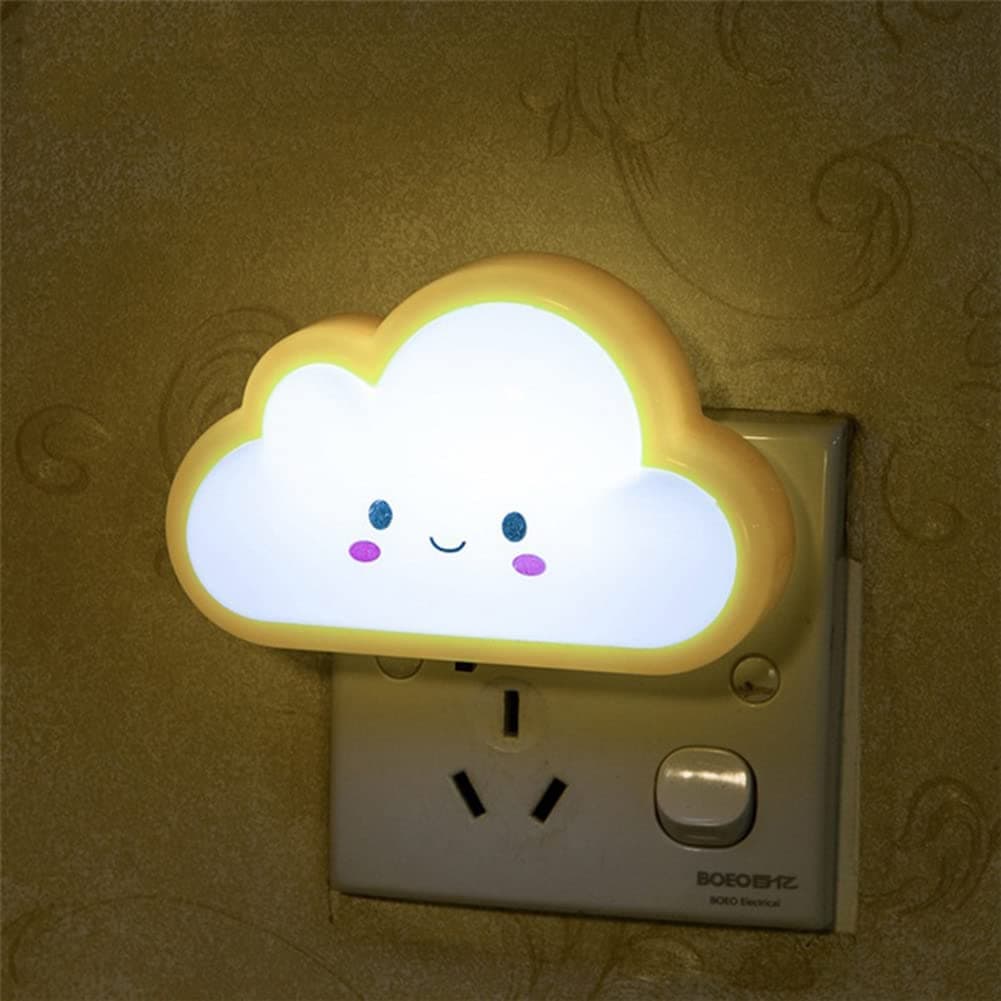 Mini LED Night Light for Kids, Cartoon Cloud Energy-Saving US Plug LED Night Light Bedside Lamp Home Decor Night Lamp for Bedroom, Bedside, Living Room, Desk Decorations Yellow