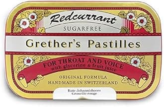 GRETHER'SSugarfree Redcurrant Pastilles Remedy for Dry Mouth Relief - Soothing Throat & Healthy Voice - Gift for Singers - 1-Pack - 3.75 oz.