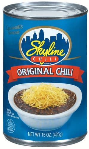 Skyline Chili, 15 oz Cans (5-Pack) – Authentic Cincinnati-Style Ground Beef, No Beans, High-Protein Hot Dog Sauce, Ready to Heat