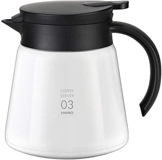HARIO V60 Insulated Stainless Steel Server 800 VHS-80W Capacity: 750ml White