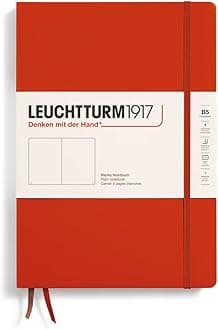 LEUCHTTURM1917 - Notebook Hardcover Composition B5-219 Numbered Pages for Writing and Journaling (Fox Red, Plain)