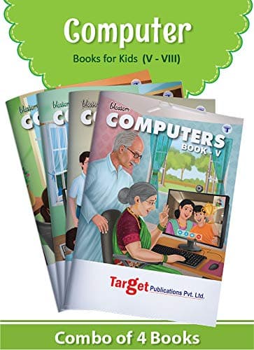 Blossom Basic Knowledge of Computer Learning Books for Kids | Level 5 to 8 | Computer Fundamentals, Applications and Features | Knowledge on Powerpoint, QBASIC, Virus, Programming in C and C++, HTML, DBMS and .NET | Set of 4 Books Paperback – 1 January 2020