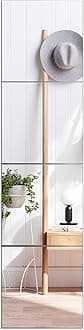 VASUHOME Glass Full Length Wall Mirror Tiles - [12 x12 Inch - 4PCS], Frameless Full Body Mirror for Home Gym, Bedroom, Living Room - Versatile Wall Mirror with Unrivaled Clarity