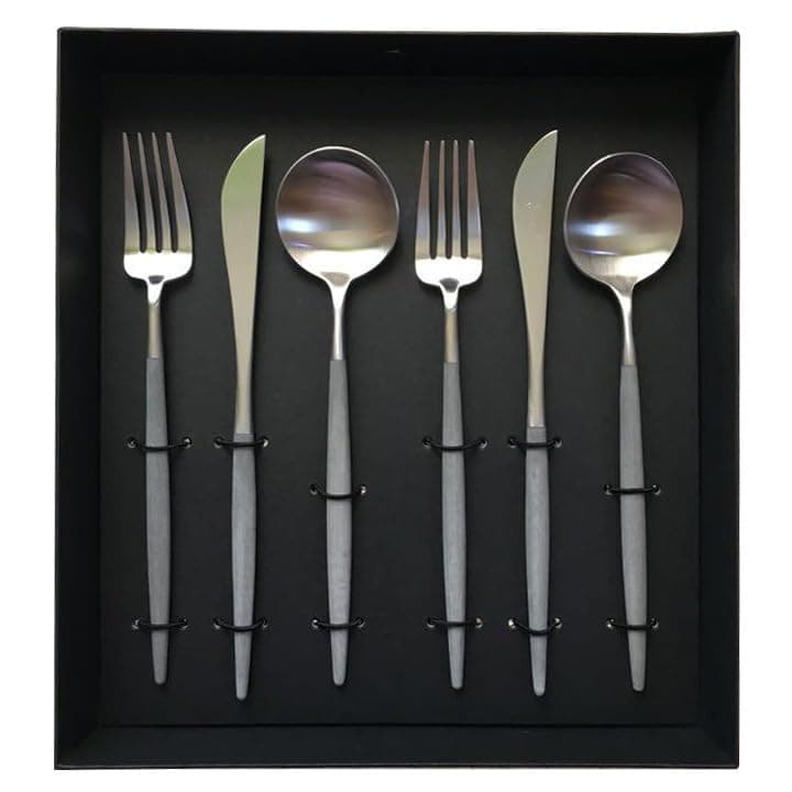 CutipolGOA Gray Silver Dinner Set, 6 Pieces