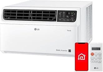 12,000 BTU Dual Inverter Smart Window Air Conditioner, 115V Cools 550 Sq. Ft., Ultra Quiet Operation, Up to 35% More Energy Savings, ENERGY STAR®, works with LG ThinQ, Amazon Alexa and Hey Google