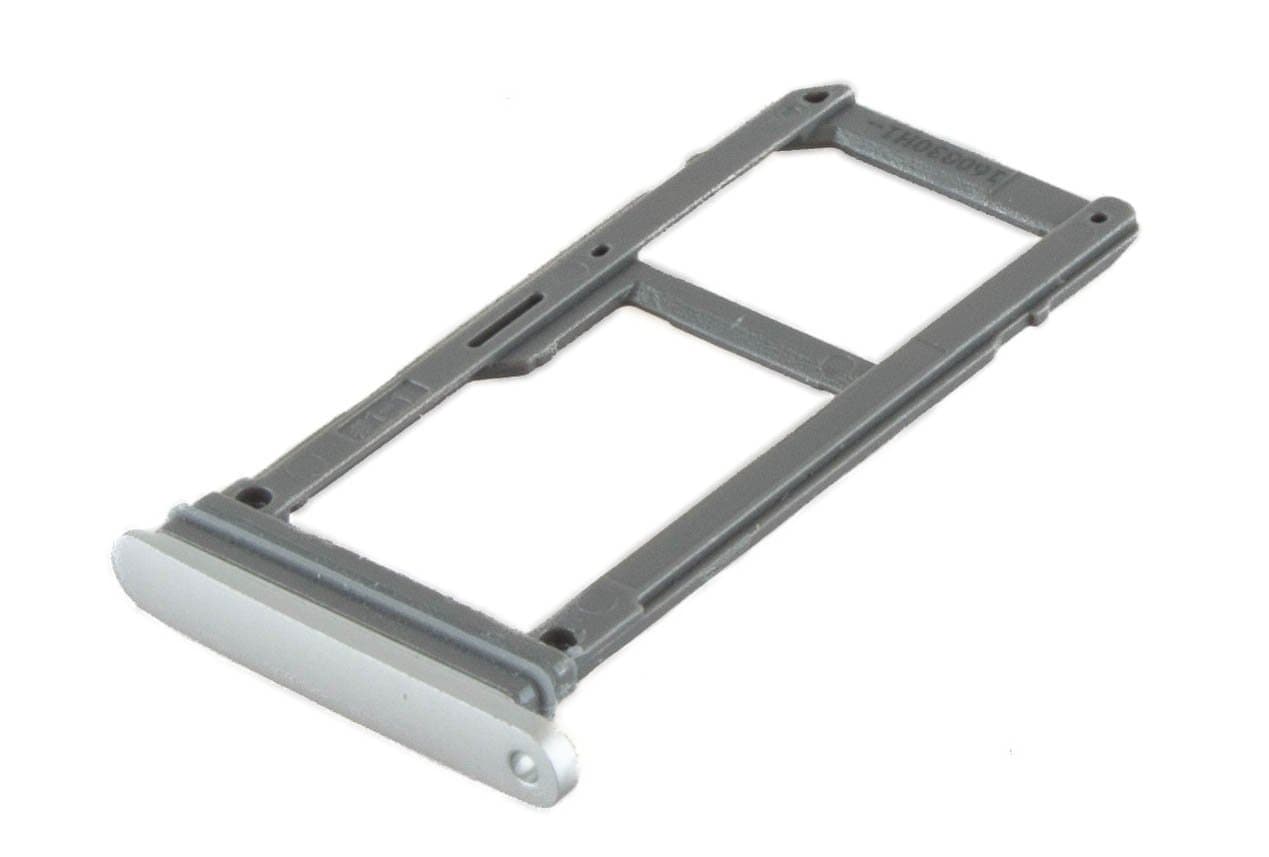 ICONIGON Replacement for Galaxy S7 (SM-G930F) SIM/SD Card Slot Holder (White + Silver)